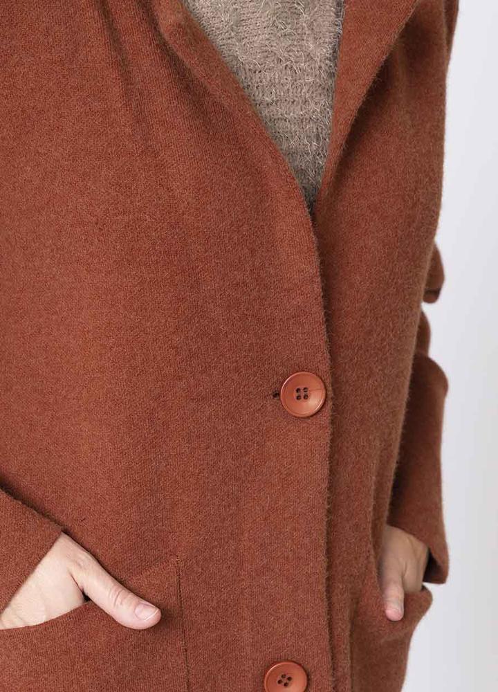 Revere Collar Coatigan in Rust