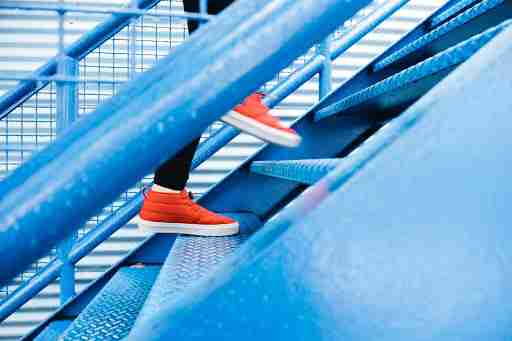 taking the stairs 