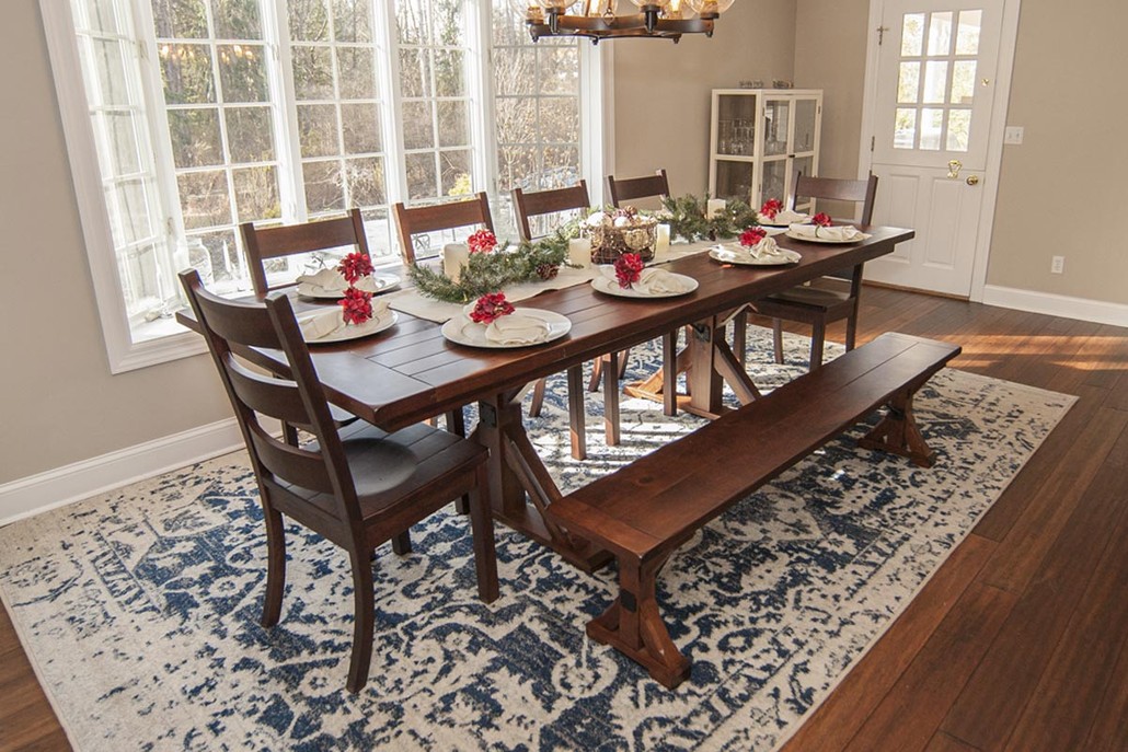rustic cherry wood dining table for 8