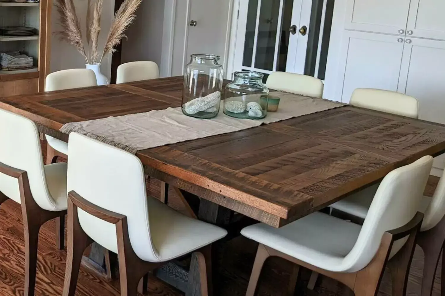 Solid Wood Square Dining Table in Rustic Finish