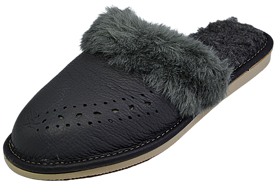 Aretha - Women Winter scuff slippers - Reindeer Leather