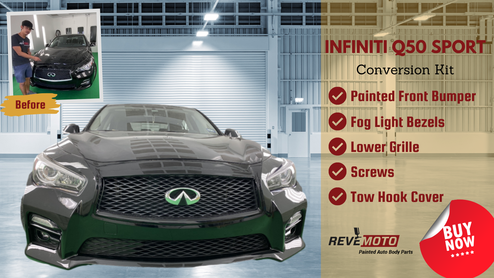 Infiniti Q50 Conversion Kit - ReveMoto Painted Auto Body Parts
