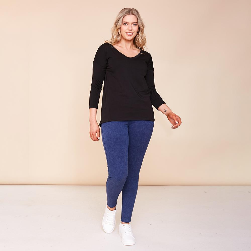 Riley V Neck Top (Black)