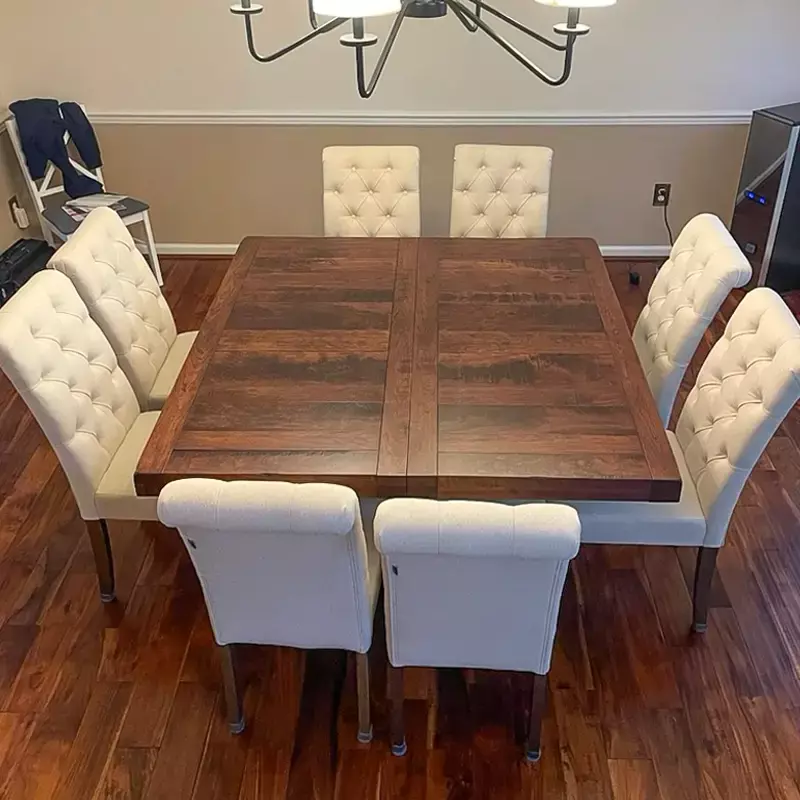 Custom Wood Square Dining Table for 8