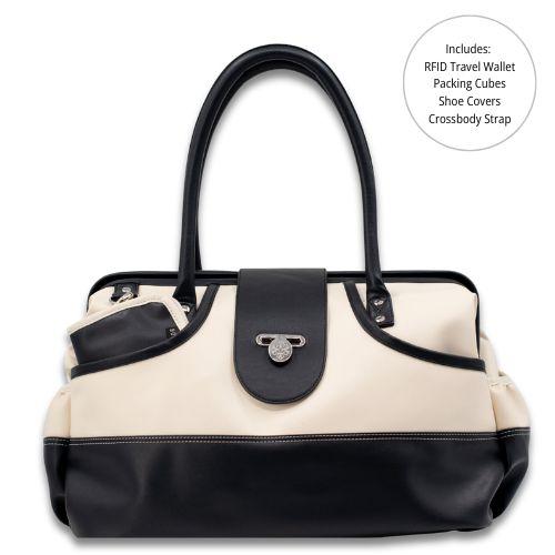 Weekender Duffel Bag for Women with Packing Cubes, Travel Wallet, Shoe Covers