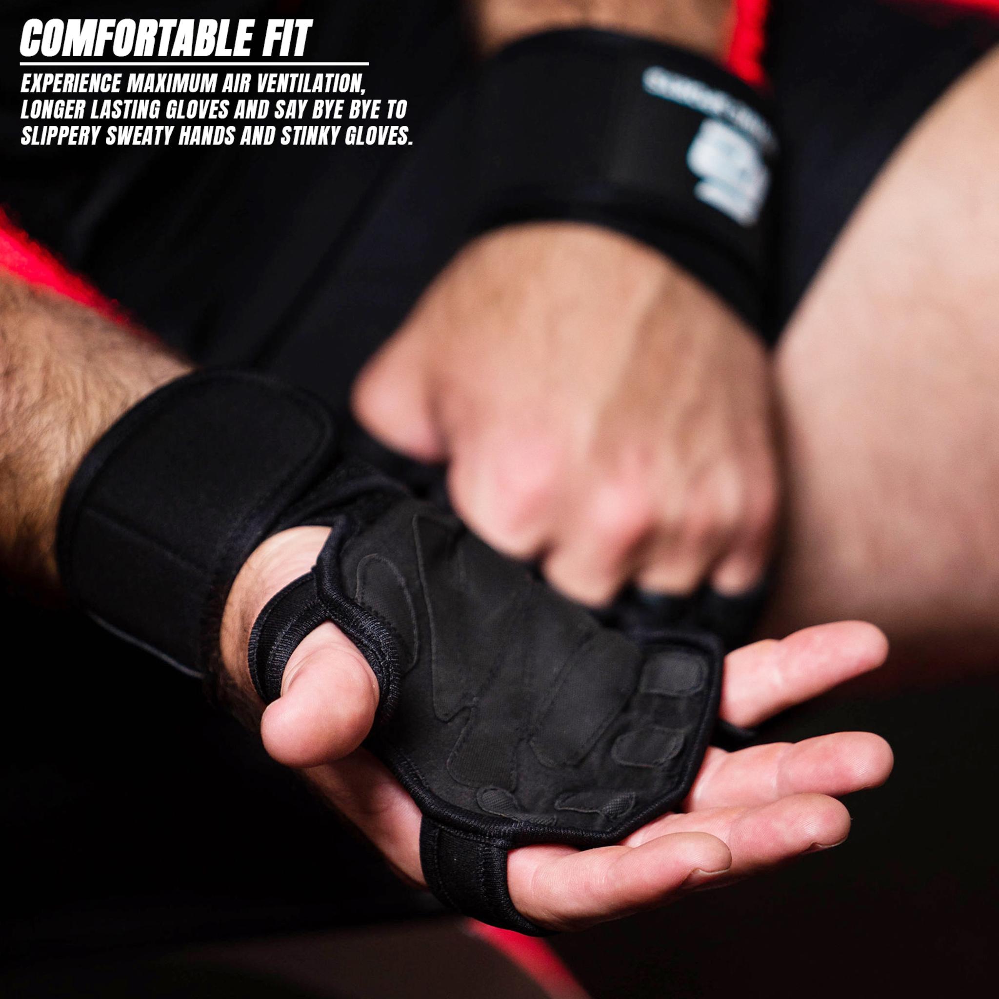Ventilated Weight Lifting Workout Gloves With Wrist Wraps – Fit Active ...