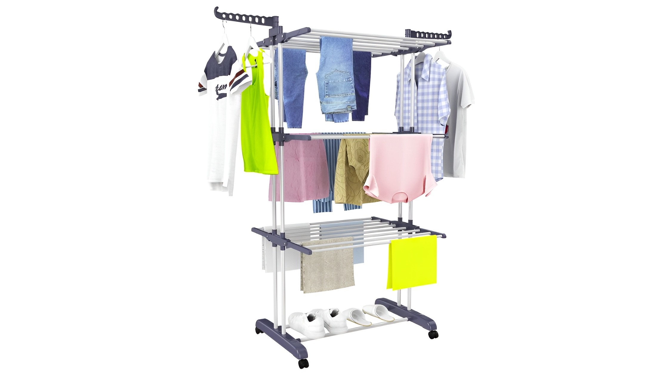 Heated Clothes Airer HOMIDEC Oversized Foldable Stainless Steel Clothing Rack