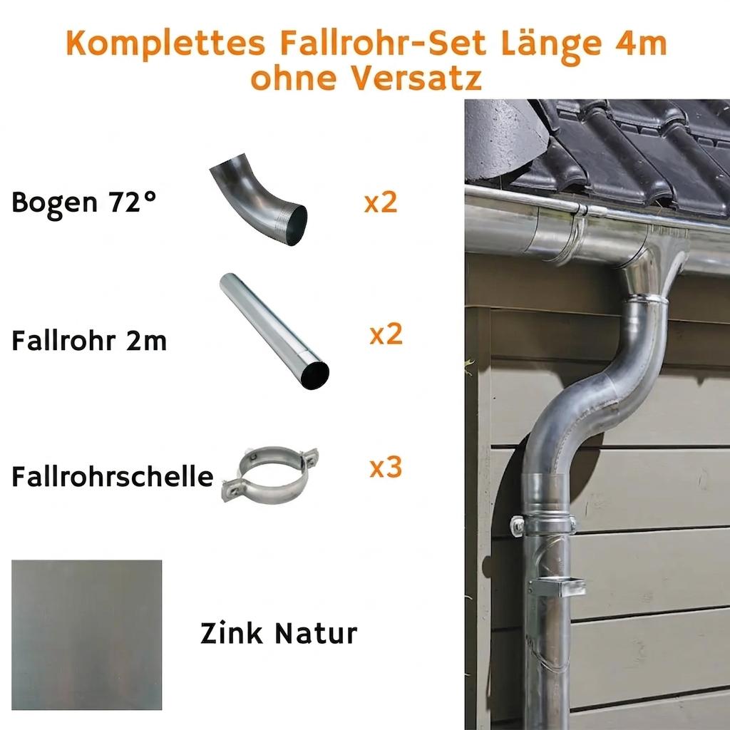 Fallrohr aus Zink – Ø 80 mm