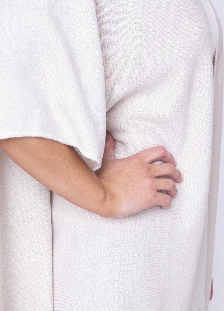 Frill Wrap Poncho in Beige