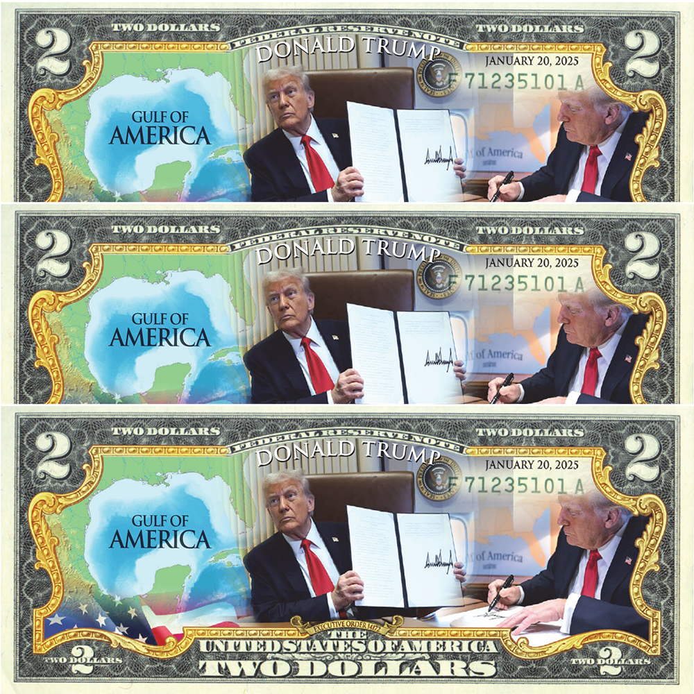 President Donald Trump Gulf of America Collectible $2 Bill (Genuine Legal Tender)