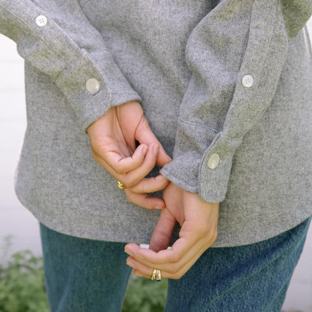 Wool Blend Shirt Jacket in Harbor