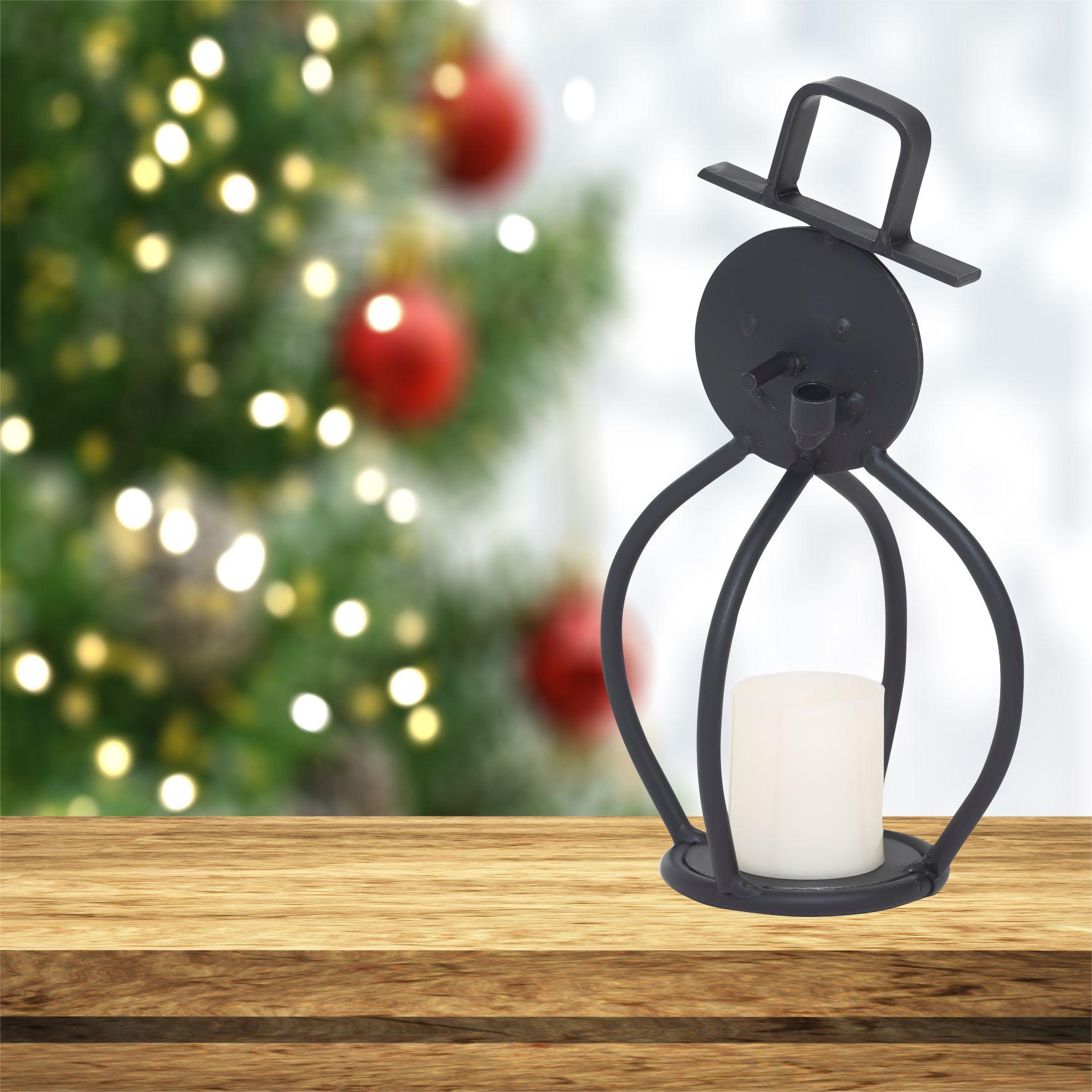 Bougeoir Bonhomme De Neige - Hauteur 24 Cm (9.5") - Pour Bougie Chauffe-plat - Noël - Occasion