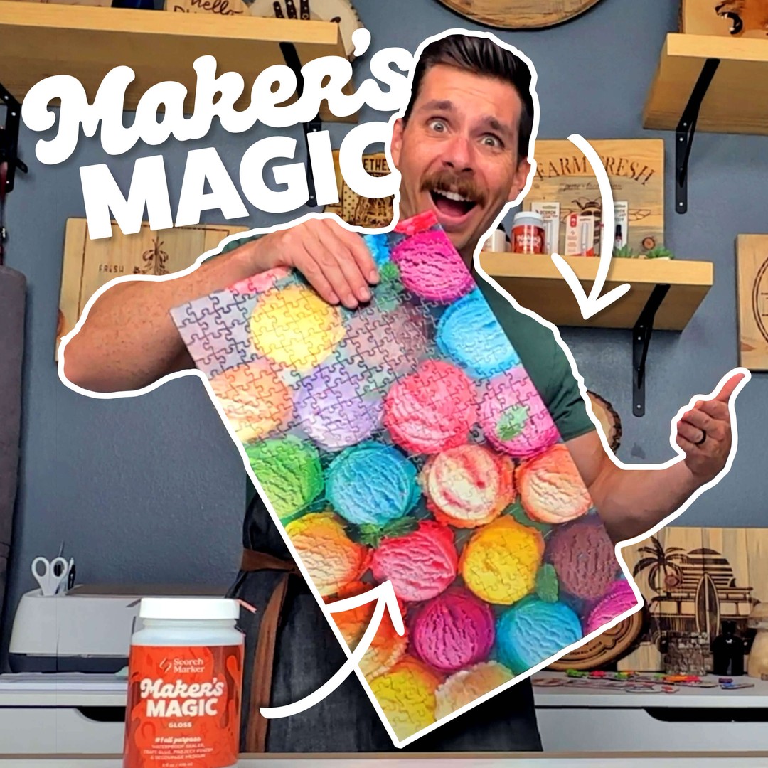 Maker's Magic - 3 Pack  #1 Craft Glue, Waterproof Sealer, Decoupage Medium  and Project Finish - Scorch Marker
