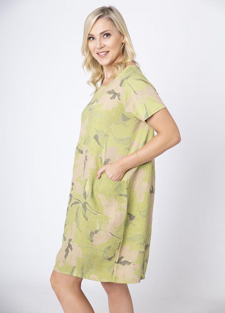 Cap Sleeve Floral Pocket Dress