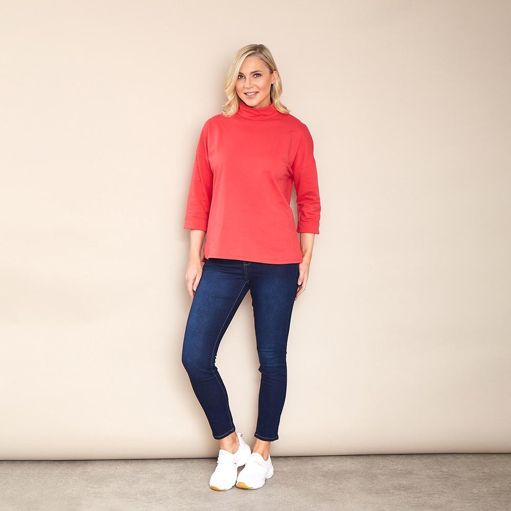 Gina Crew Neck (Hibiscus)
