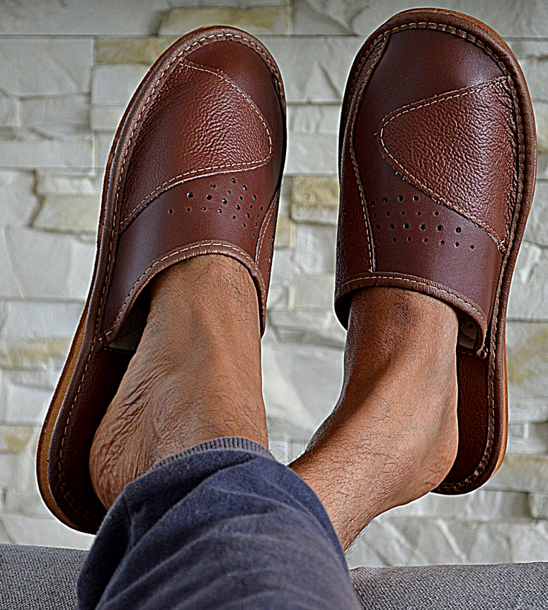 scuff leather pantoffels