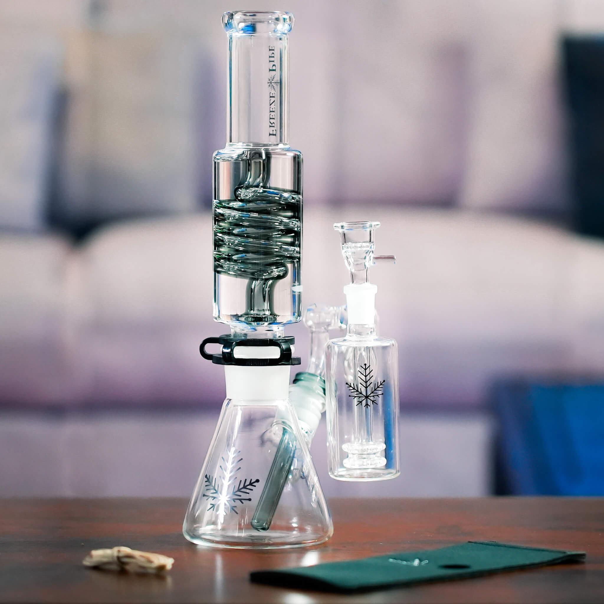 ash catcher on a beaker bong