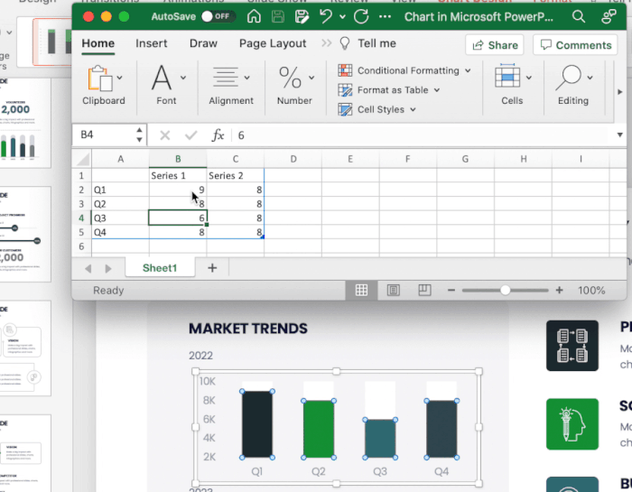 charts compatible with excel and powerpoint