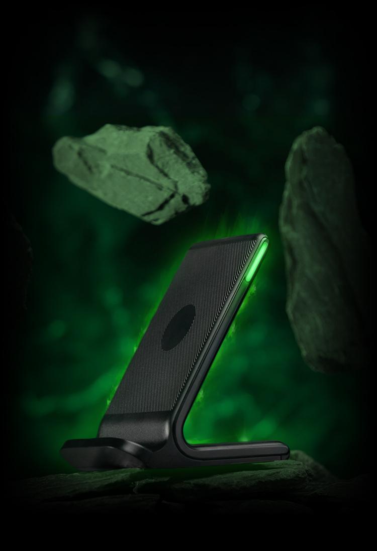 thumbnail image 2 of TechMatte Fast Wireless Charging Stand For Qi-Enabled Phones - Black - Includes Charging Dock 2 of 4