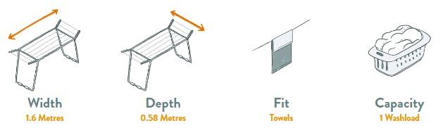 Hills Two Wing Expanding Clothes Airer Specifications