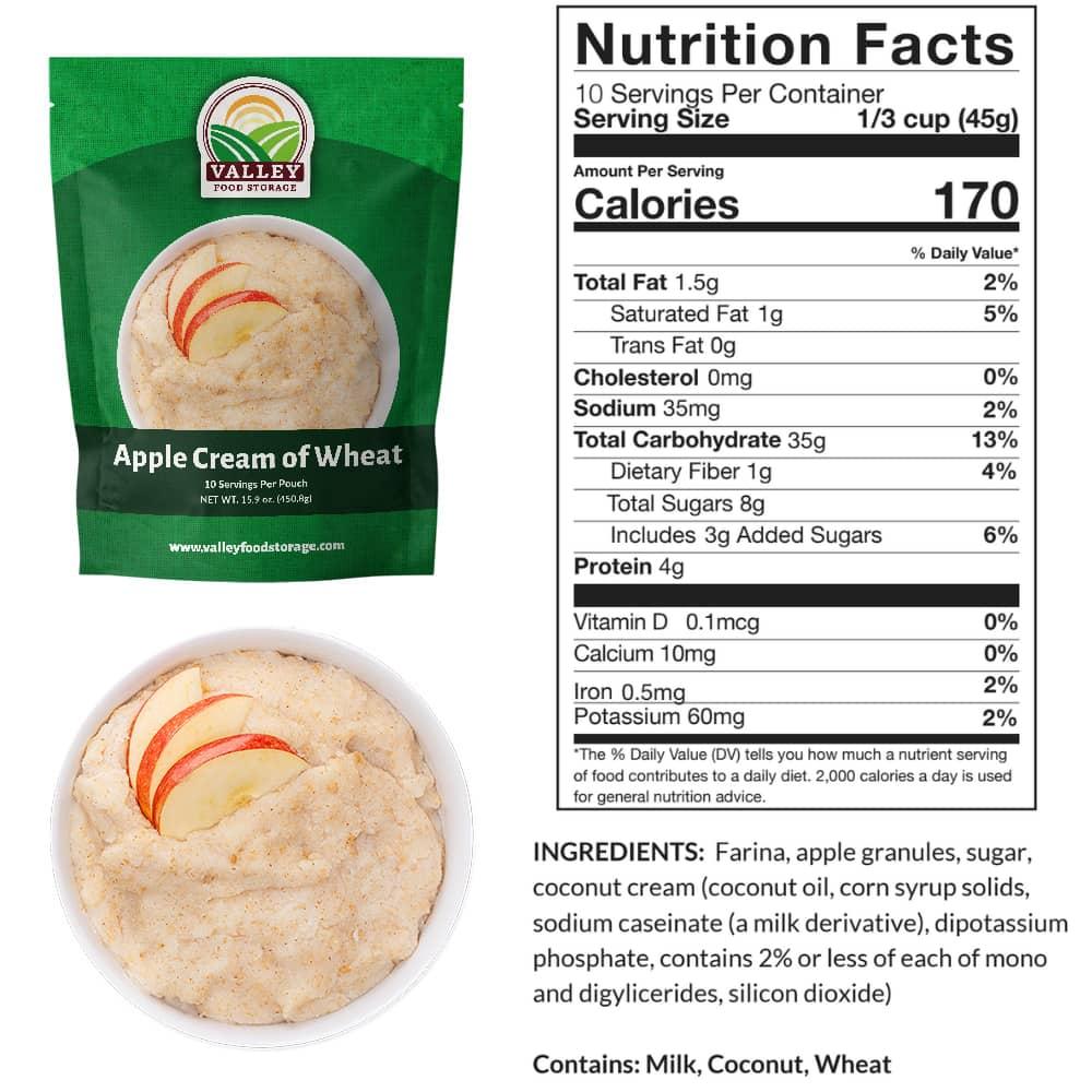 Apple Cream of Wheat Nutrition Facts