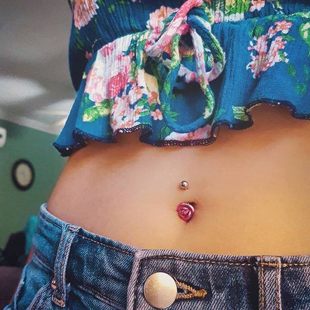 Rose Belly Button Ring