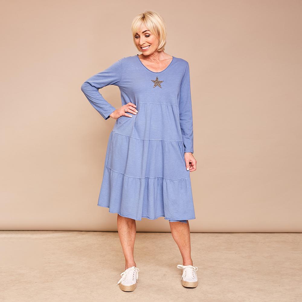 Selina Star Dress(Denim Blue)