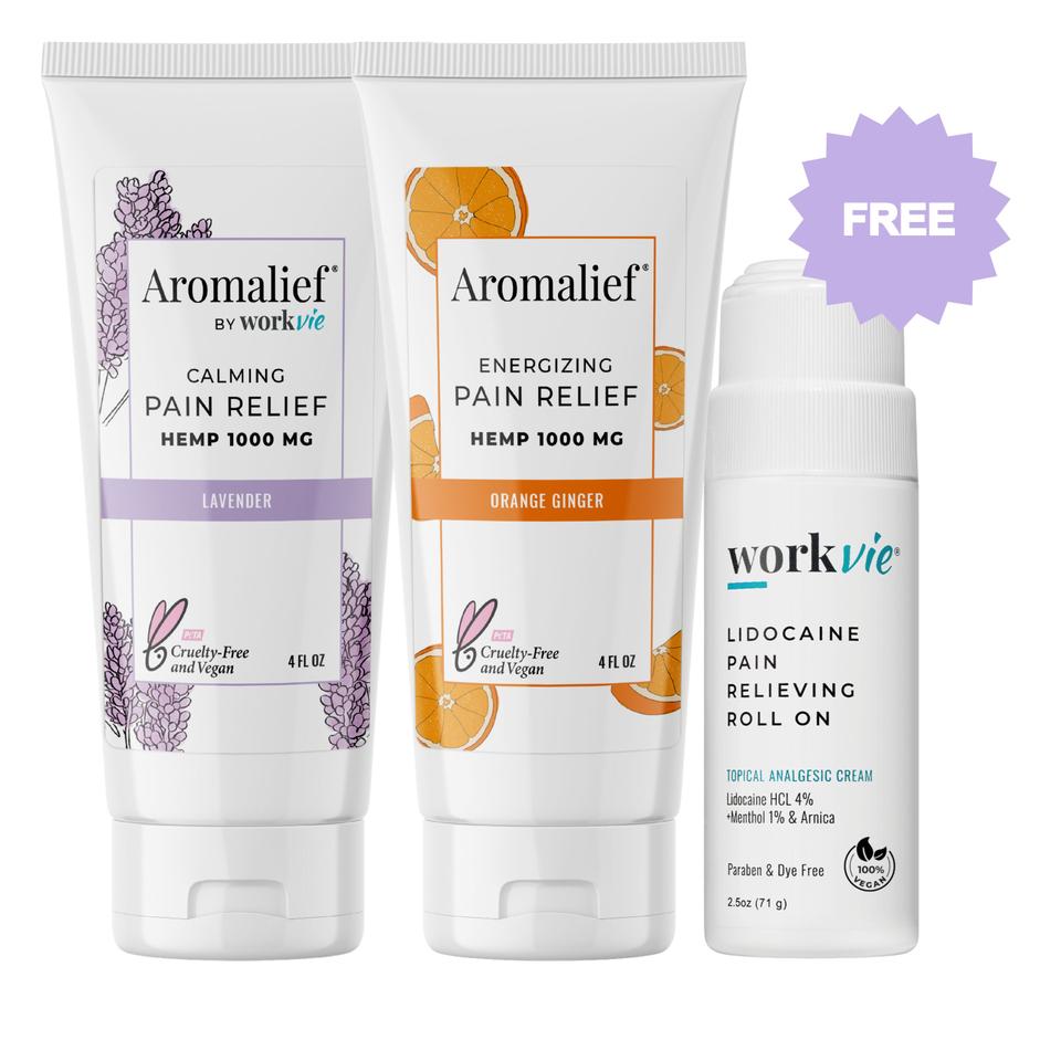 2 Full Size Creams, 1 Roll On Aromalief