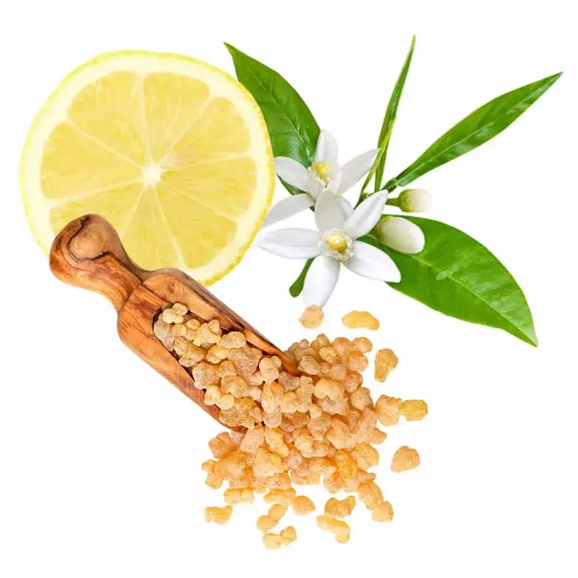 frankincense, neroli and lime pieces