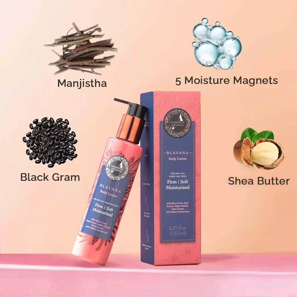 Blavana body lotion with its ingredients
