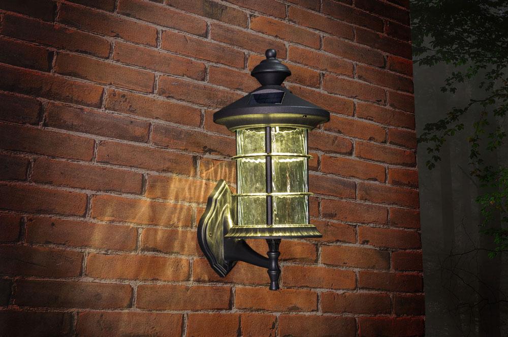CLASSY BLACK ALUMINUM HAMPTON SOLAR LAMP