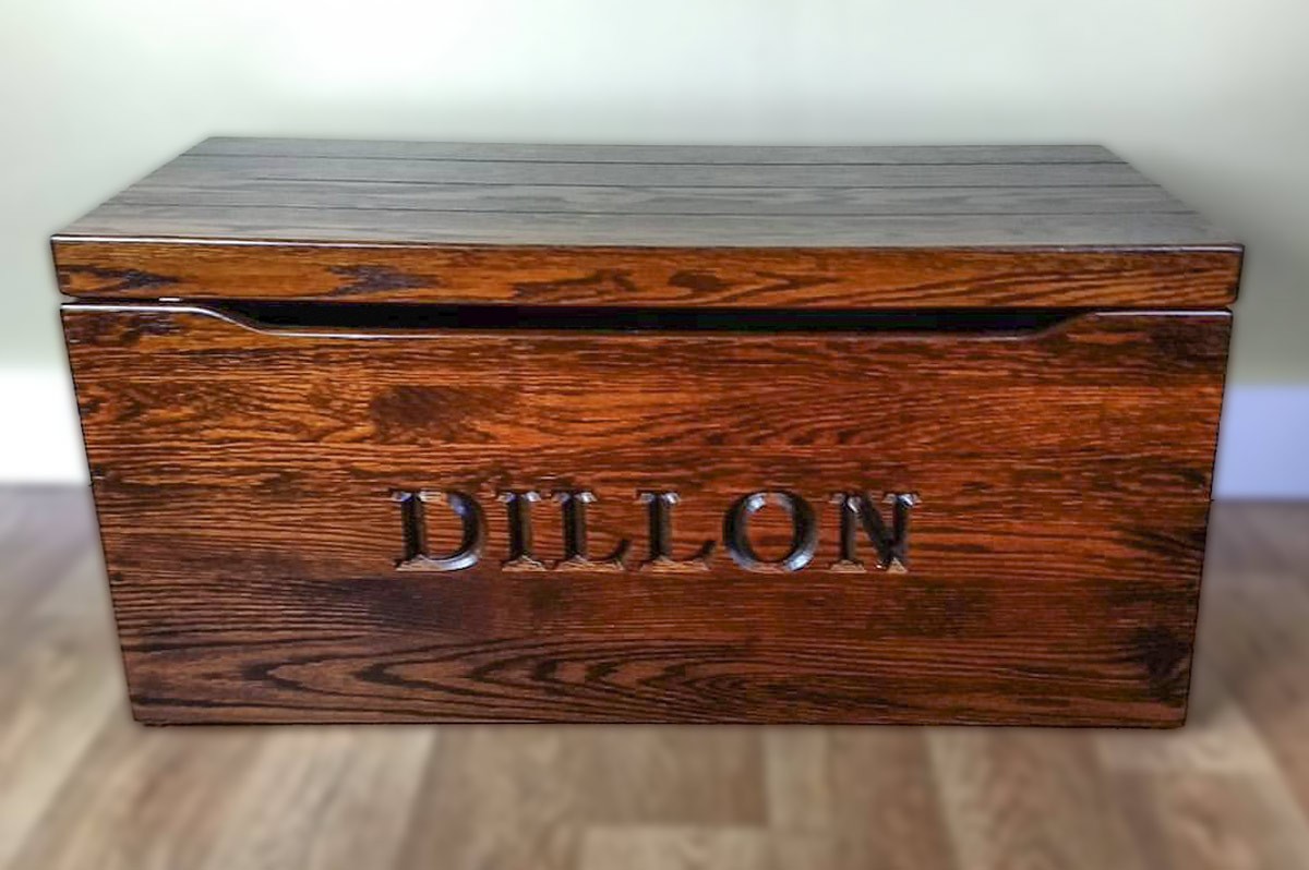 Custom Wood Engraved Toy Chest