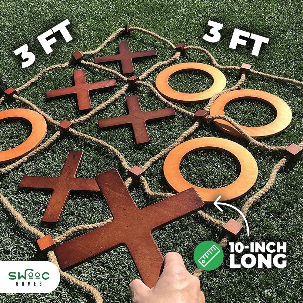 Giant Checkers & Tic Tac Toe Set- Large Outdoor Lawn Games