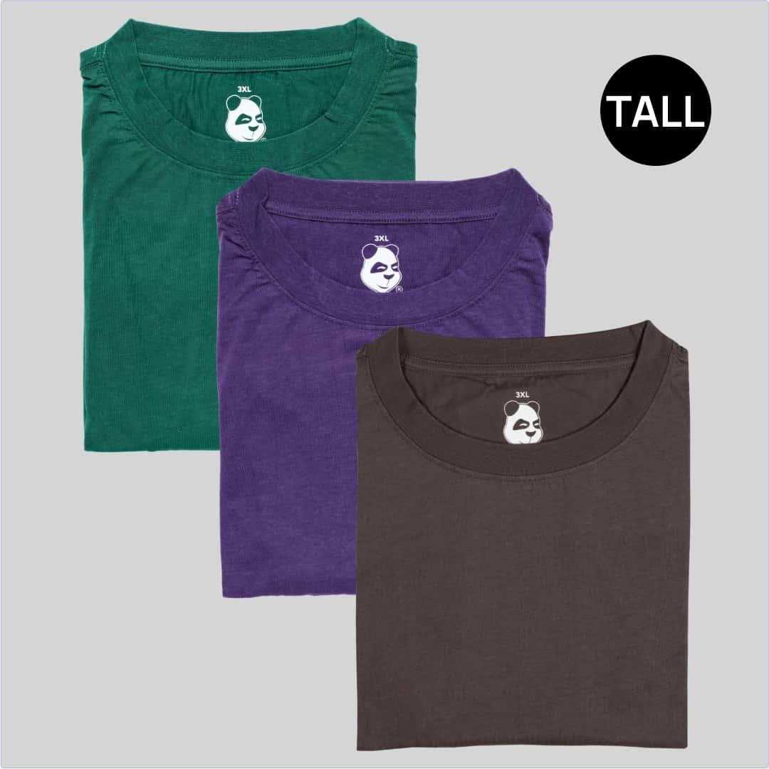 Tall Men's Crew Neck Performance Winter Essentials 3-Pack Bamboo Viscose T-Shirt Bundle 1XLT-4XLT