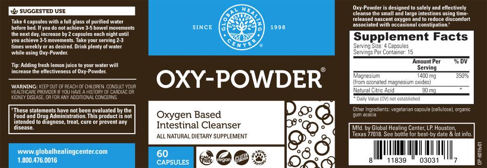 Global Healing Oxy-Powder 60 capsules label