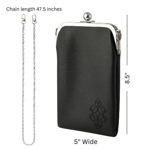 Sunglass Case - Soft Double Eyeglass & Phone Purse for Women with Crossbody Chain