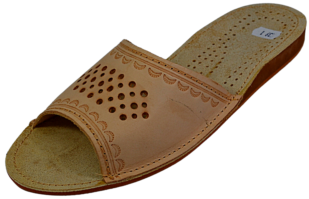 Iris - Women handmade leather slippers - Reindeer Leather