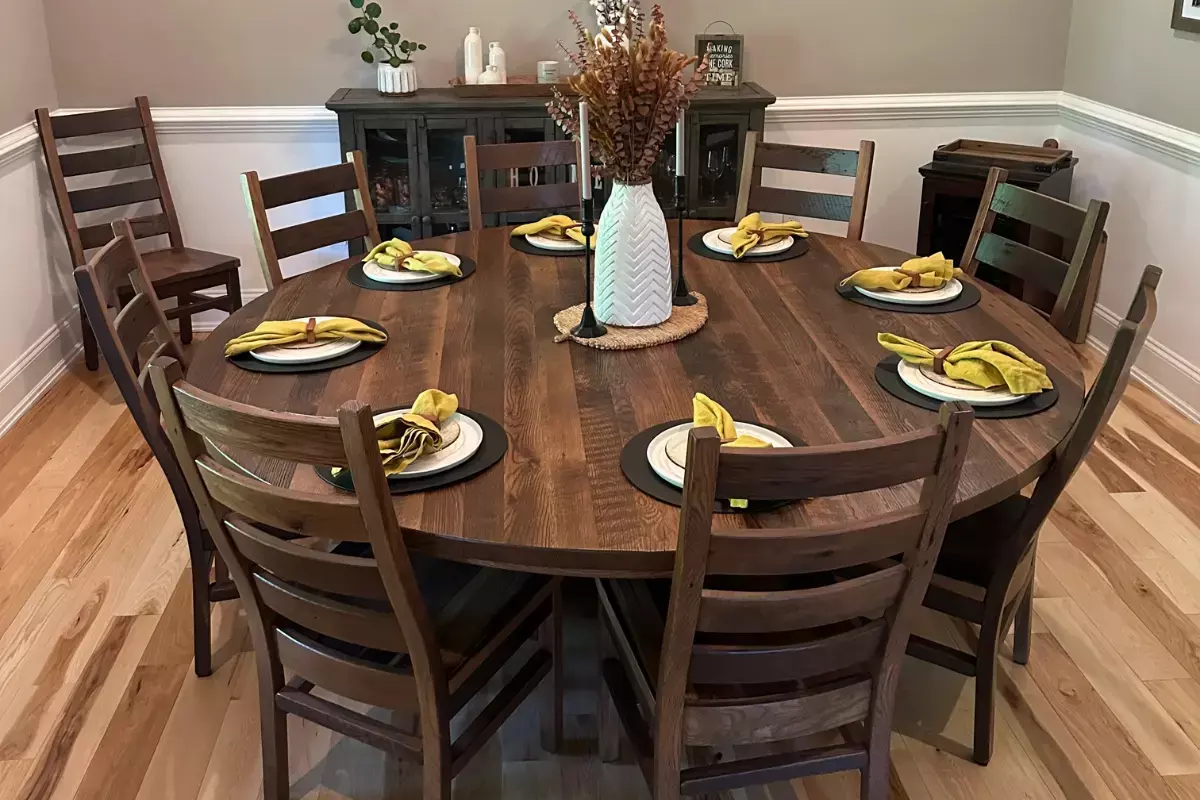 Custom round dining table