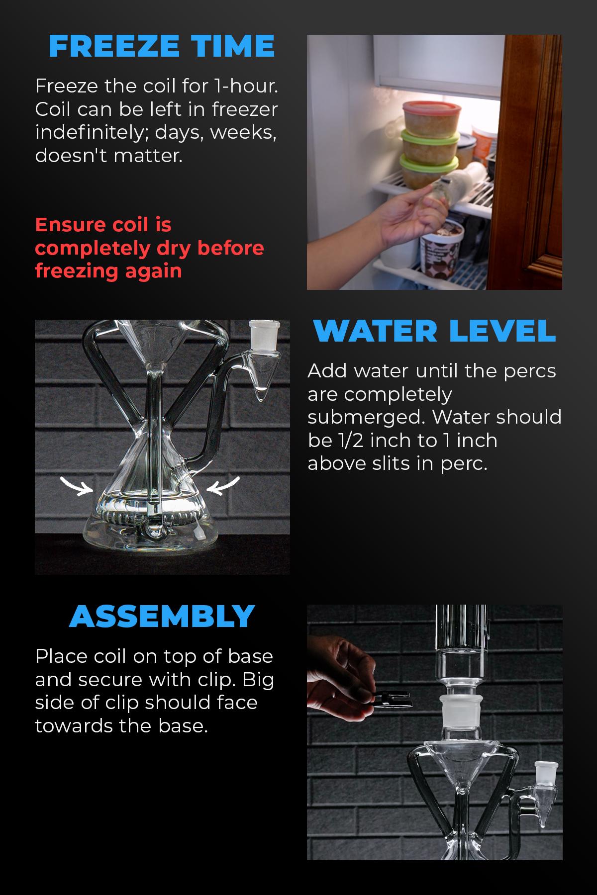 freeze pipe recycler bong pro infographic