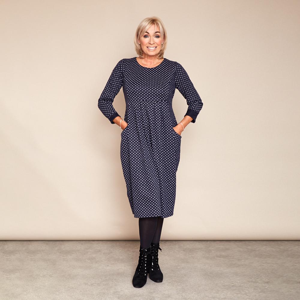 Zoe Polka Dot Dress (Navy)