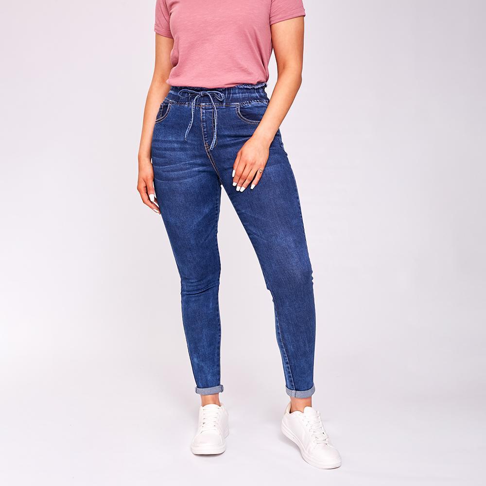 Dana Drawstring Classic Jeggings (Dark Blue)