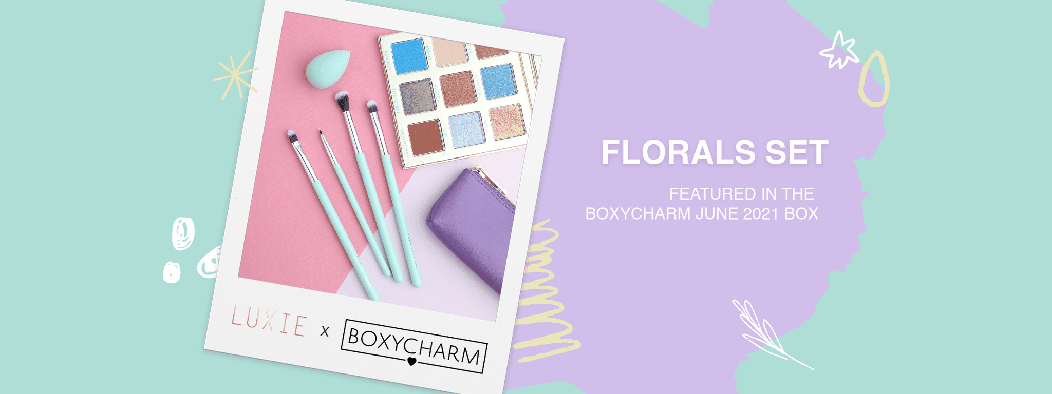 Luxie's Floral Set featured in the Boxycharm June 2021 box.