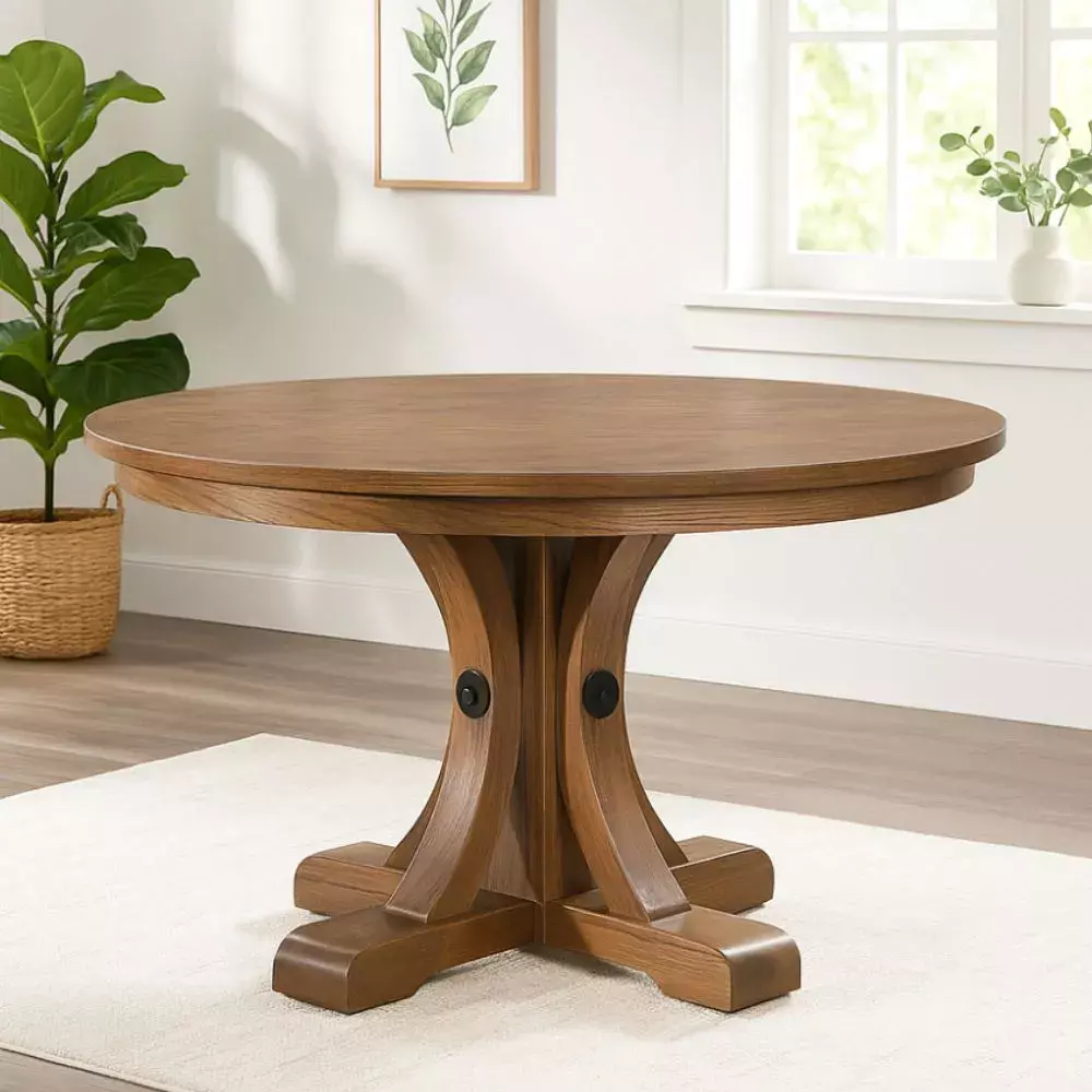 round oak butterfly leaf table