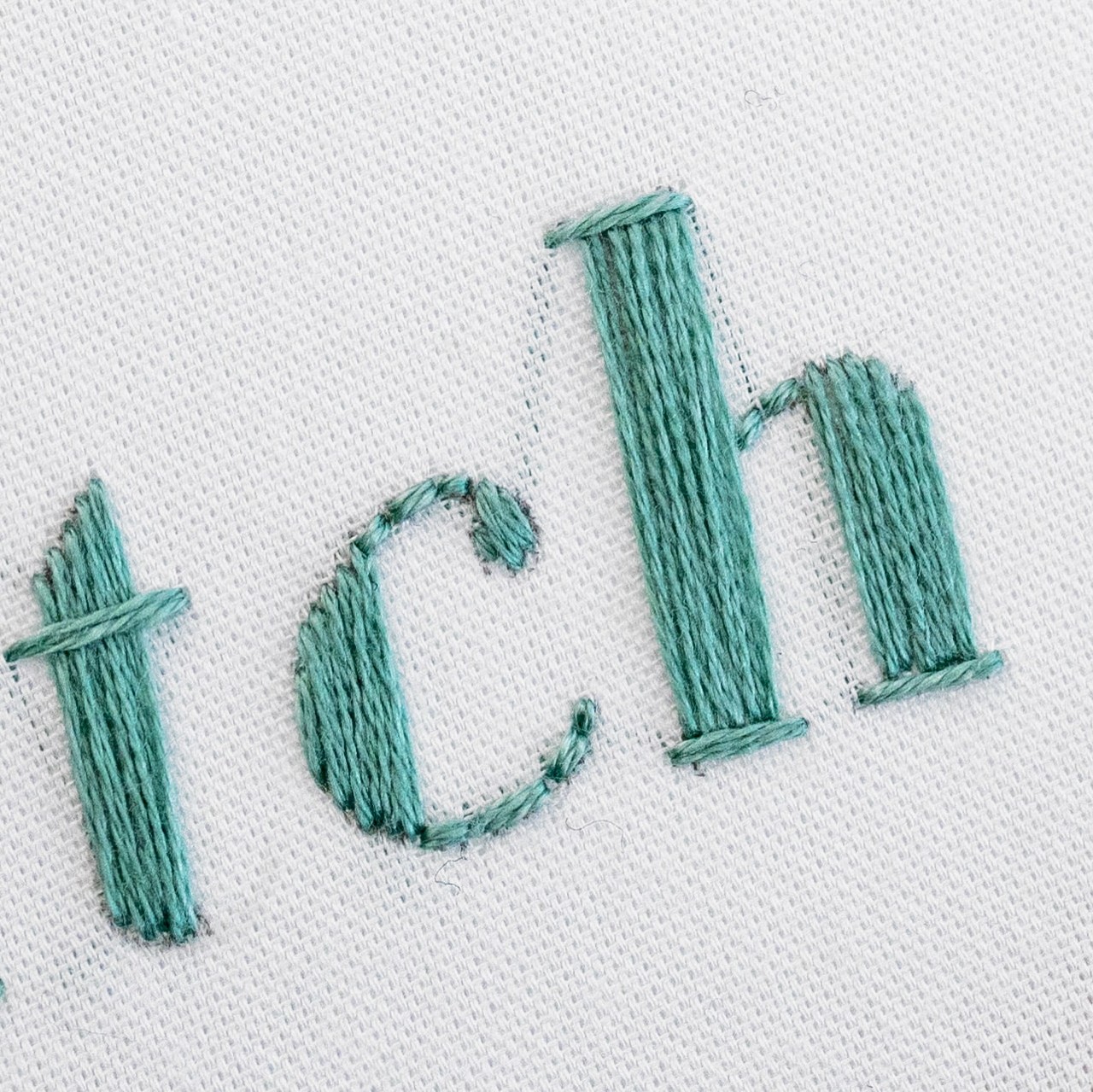 This is the front of the lettering 'tch.'