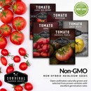 Non-GMO, heirloom tomato garden seed packets