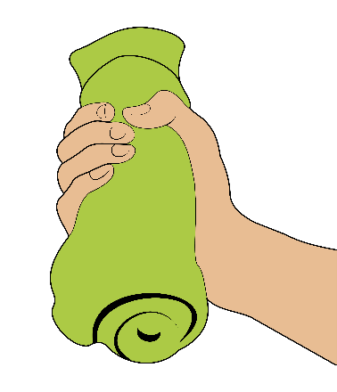 grip hold soft object roller up towel