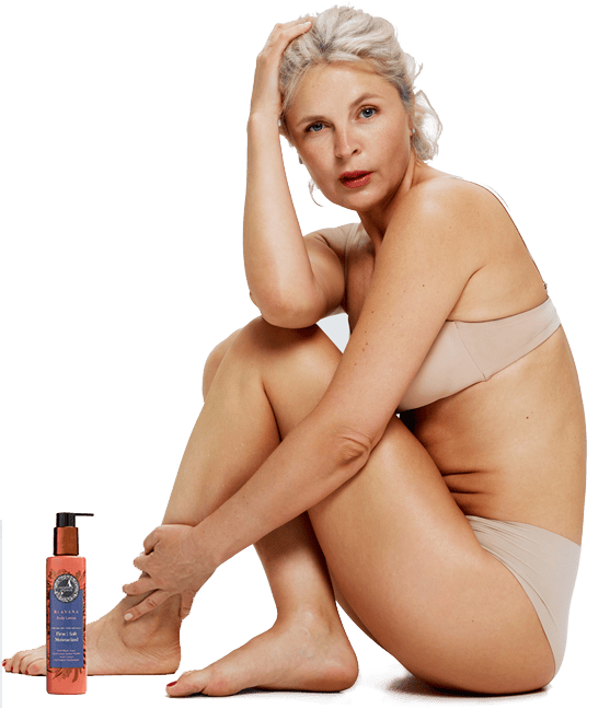 Radiating skin of woman after Blavana Body Lotion application