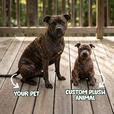 custom stuffed animals on the porch