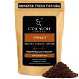One 12oz bag of Lone Wolf Coffee’s Amara Medium-Light Roast Coarse Ground coffee bag product photo