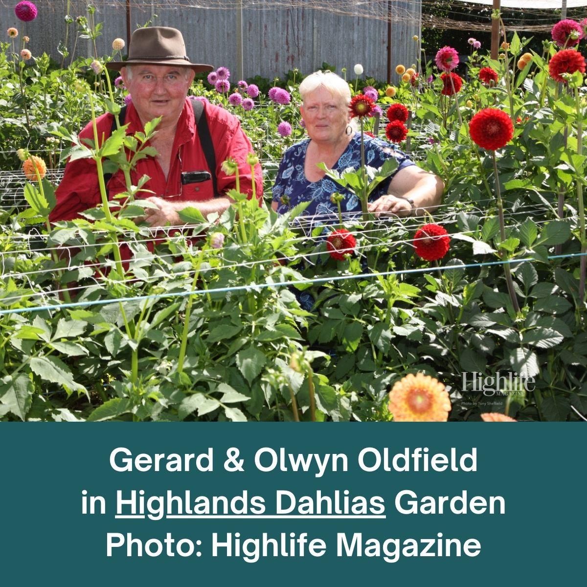 Highlife Magazine Photo: Gerard & Olwyn Oldfield in Highland Dahlias Garden